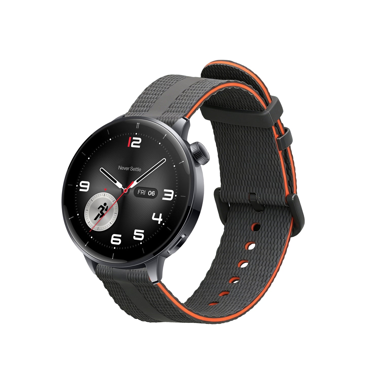 kwmobile Silikon Uhrenarmband für OnePlus Watch 3 / 2 / 2R / Oppo Watch X2 Armband - Ersatzarmband für Fitnesstracker - Wechselarmband Smartwatch - Schwarz Orange Schwarz