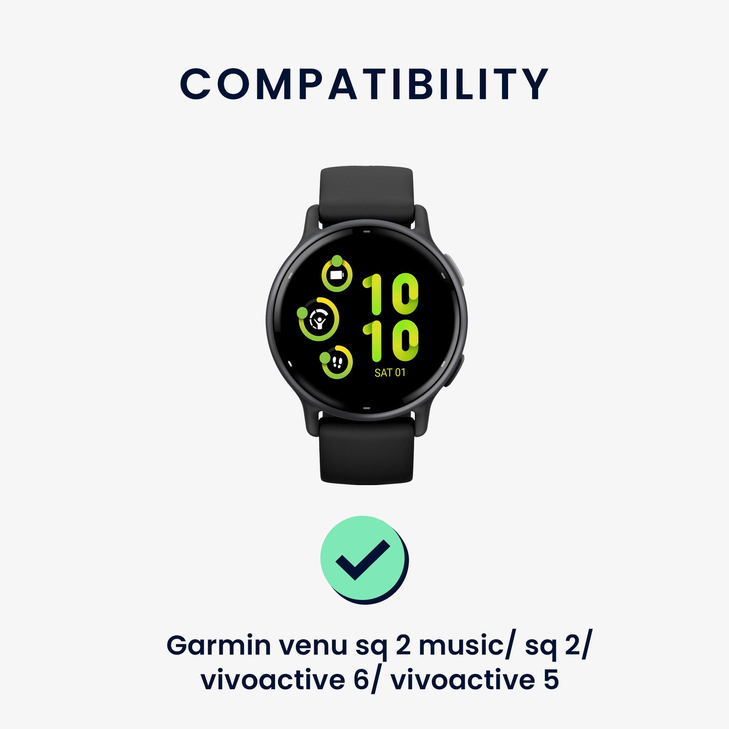 kwmobile Silikon Uhrenarmband für Garmin Venu Sq 2 Music / Sq 2 / Vivoactive 6 / Vivoactive 5 Armband - Ersatzarmband für Fitnesstracker - Wechselarmband Smartwatch - Altrosa Altrosa