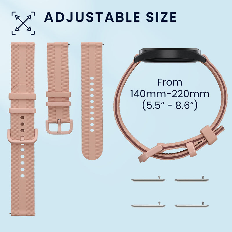 kwmobile Silikon Uhrenarmband für Garmin Venu Sq 2 Music / Sq 2 / Vivoactive 6 / Vivoactive 5 Armband - Ersatzarmband für Fitnesstracker - Wechselarmband Smartwatch - Altrosa Altrosa