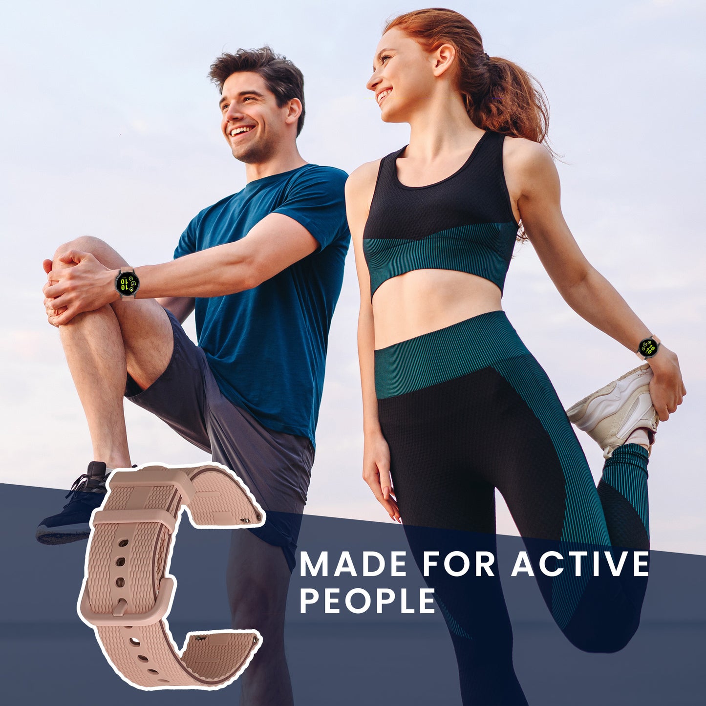 kwmobile Silikon Uhrenarmband für Garmin Venu Sq 2 Music / Sq 2 / Vivoactive 6 / Vivoactive 5 Armband - Ersatzarmband für Fitnesstracker - Wechselarmband Smartwatch - Altrosa Altrosa