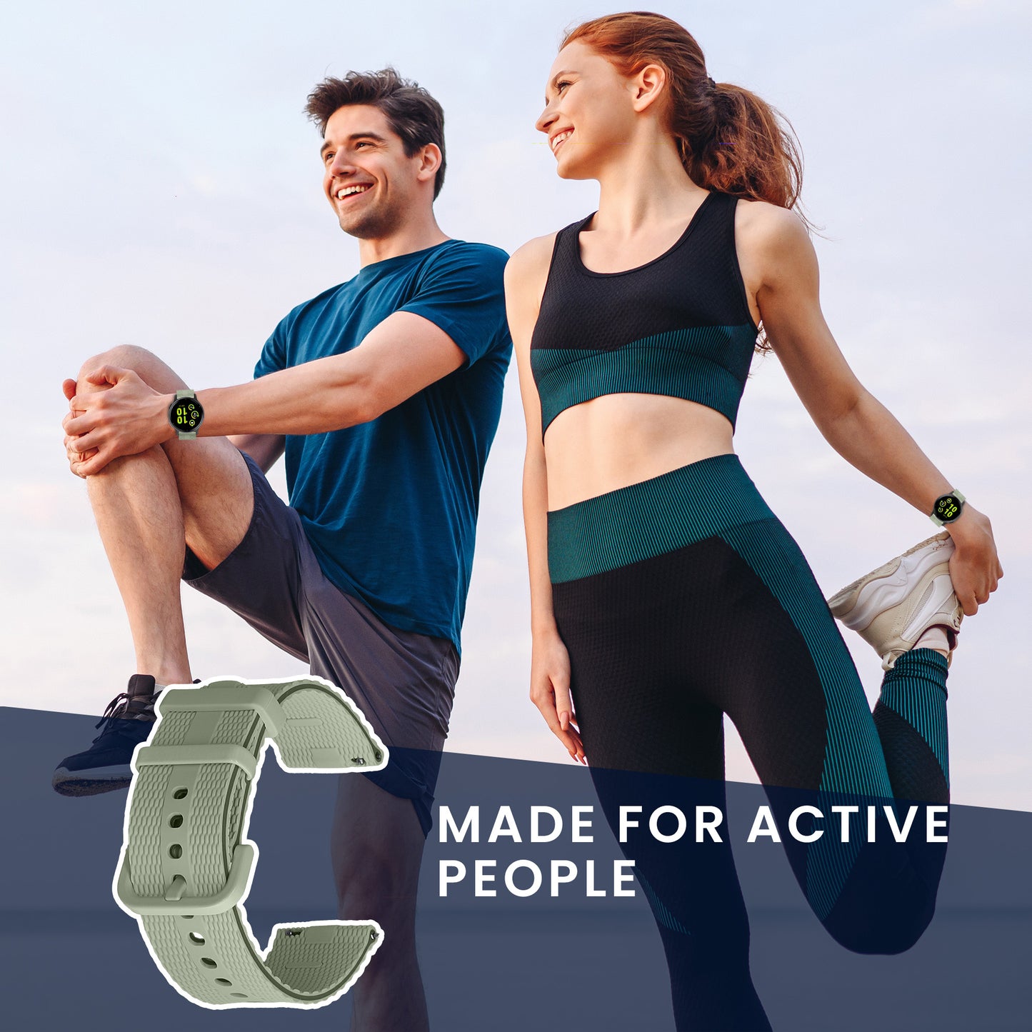 kwmobile Silikon Uhrenarmband für Garmin Venu Sq 2 Music / Sq 2 / Vivoactive 6 / Vivoactive 5 Armband - Ersatzarmband für Fitnesstracker - Wechselarmband Smartwatch - Pastellgrün Pastellgrün