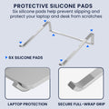 kwmobile Laptop Ständer Stand höhenverstellbar für 11 bis 15,6 Zoll - Laptopständer Laptop Halterung aus Aluminium - Notebook Halter Laptophalter Erhöhung faltbar Silber Silber