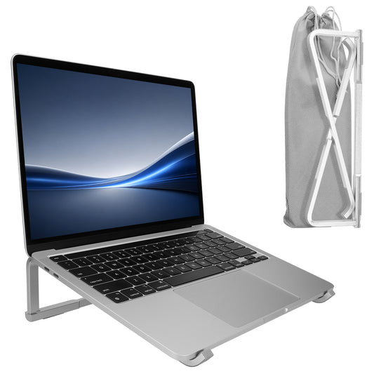 kwmobile Laptop Ständer Stand höhenverstellbar für 11 bis 15,6 Zoll - Laptopständer Laptop Halterung aus Aluminium - Notebook Halter Laptophalter Erhöhung faltbar Silber Silber
