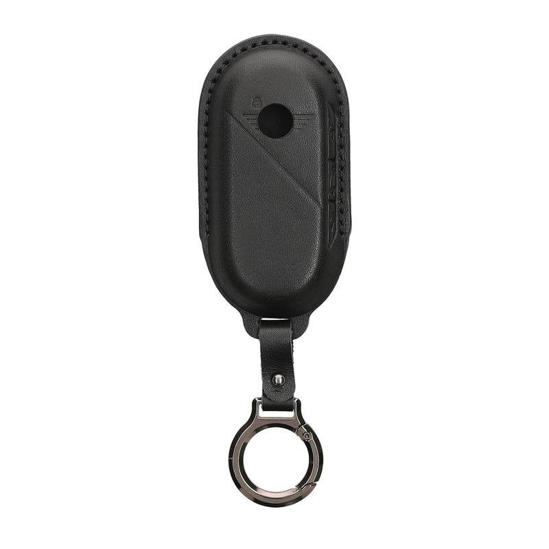 BMW Mini Cooper U25 J01 J05 F65 F66 2024-2026 Echtleder Schlüsselhülle mit Schlüsselring Schwarz