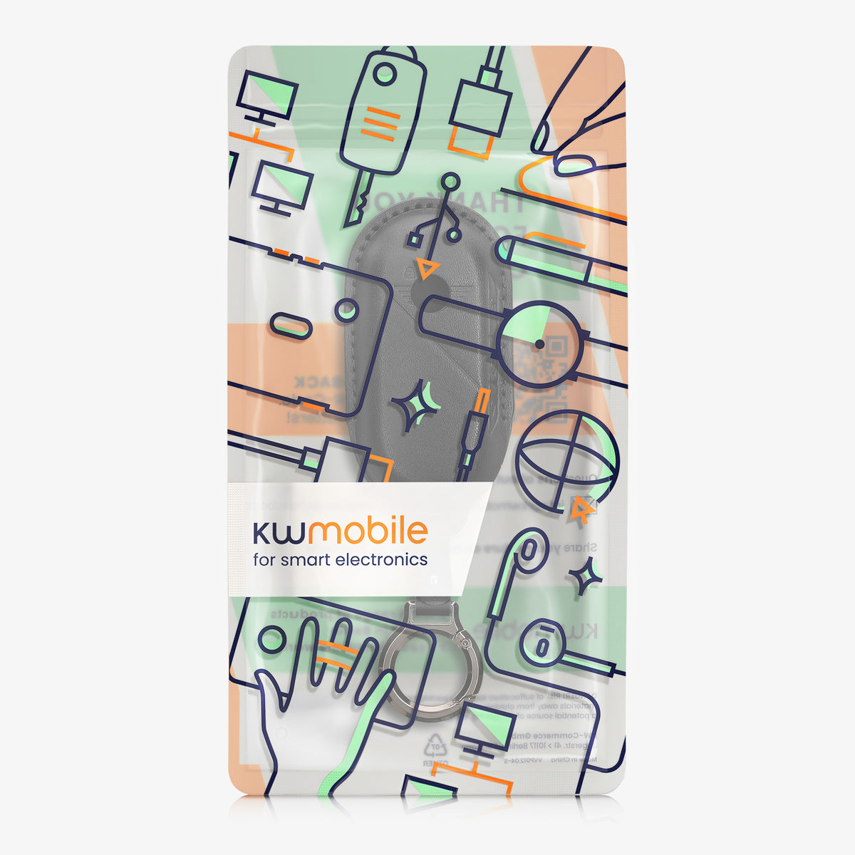 kwmobile Schlüsselhülle für BMW Mini Cooper U25 J01 J05 F65 F66 2024-2026 Hülle Leder - Autoschlüssel Schlüssel Hülle - Schlüsselcover Schlüsselschutz in Schwarz Schwarz
