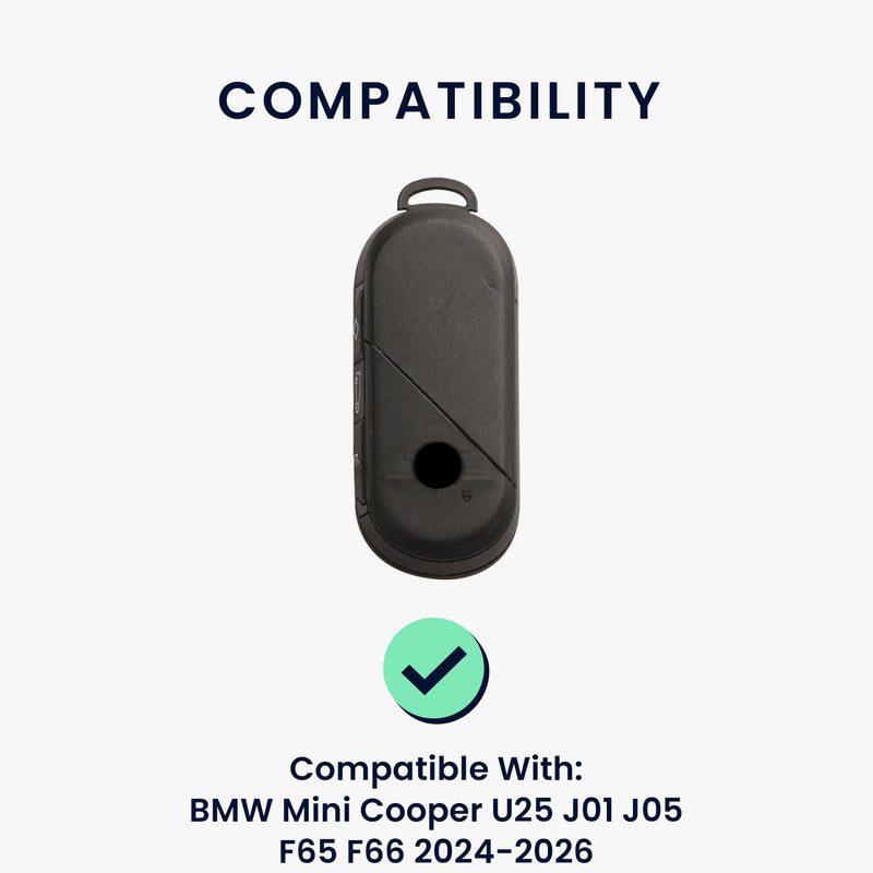 kwmobile Schlüsselhülle für BMW Mini Cooper U25 J01 J05 F65 F66 2024-2026 Hülle - Autoschlüssel Schlüssel Hülle aus TPU Silikon - Schlüsselschutz Gehäuse in Schwarz matt Schwarz Schwarz matt