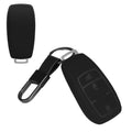 kwmobile Autoschlüssel Hülle kompatibel mit Mercedes Benz 3-Tasten Smart Autoschlüssel Hülle - TPU Schlüsselhülle - Schlüssel Cover in Schwarz - Mit Schlüsselring Schwarz
