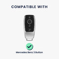 kwmobile Autoschlüssel Hülle kompatibel mit Mercedes Benz 3-Tasten Smart Autoschlüssel Hülle - TPU Schlüsselhülle - Schlüssel Cover in Schwarz - Mit Schlüsselring Schwarz