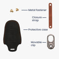 kwmobile Leder Autoschlüssel Hülle kompatibel mit BYD Atto 3 / Sealion / Han / Tang / Dolphin / Seal Schlüsselhülle - Schlüssel Tasche Schwarz Schwarz