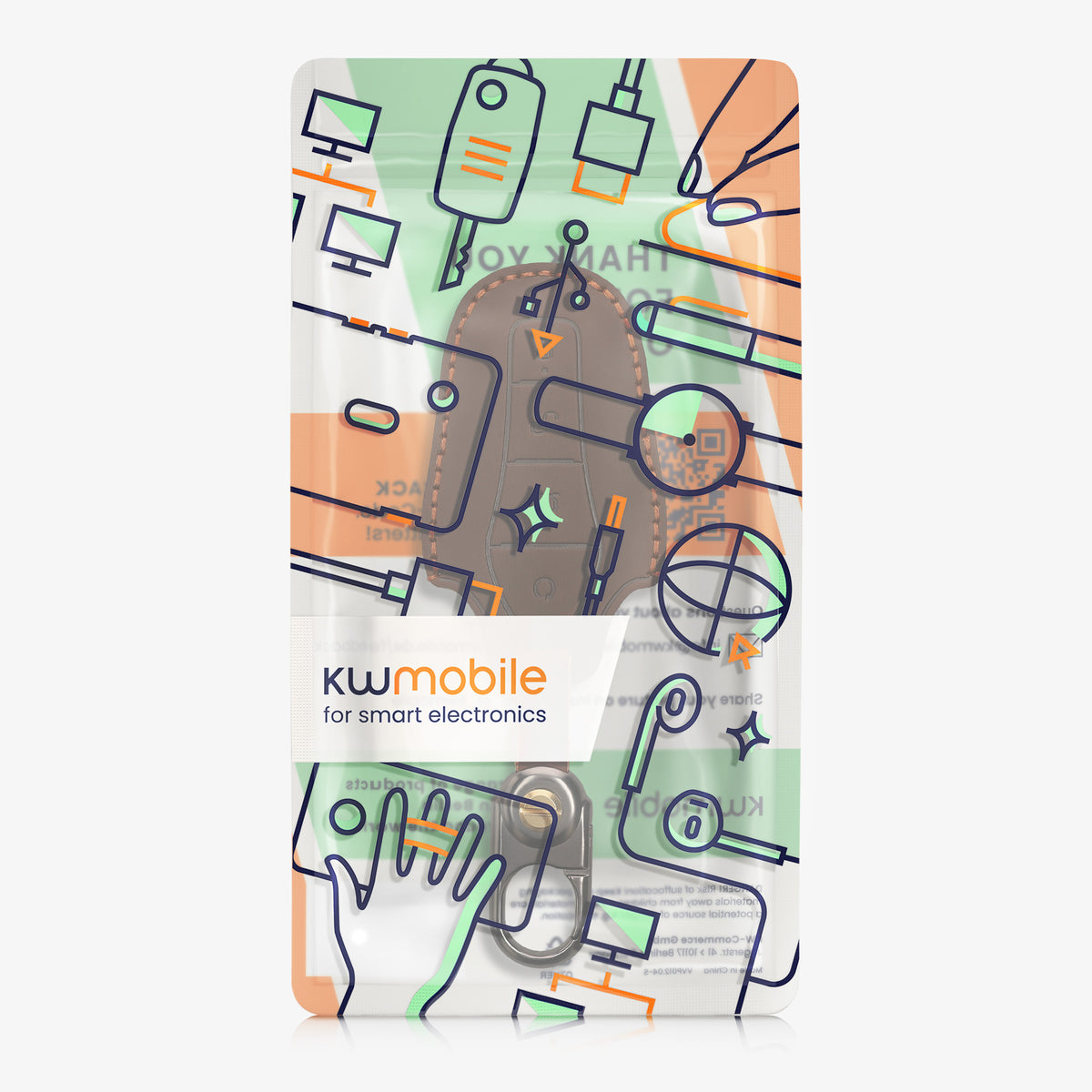 kwmobile Leder Autoschlüssel Hülle kompatibel mit BYD Atto 3 / Sealion / Han / Tang / Dolphin / Seal Schlüsselhülle - Schlüssel Tasche Braun Braun