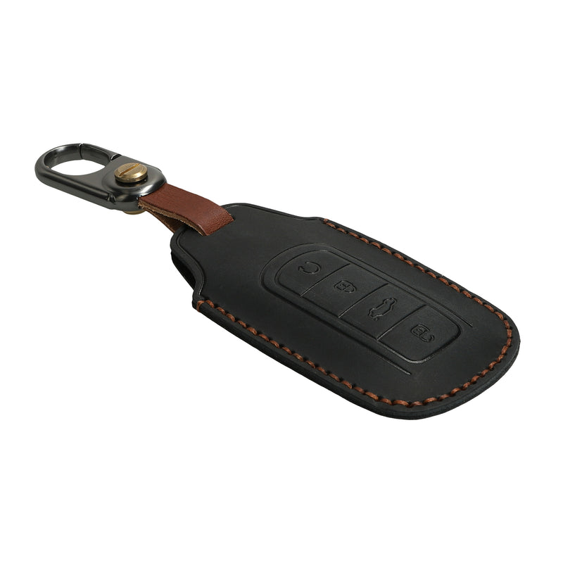 kwmobile Leder Autoschlüssel Hülle kompatibel mit Chery Omoda C5 / Jaecoo 7 / Tiggo 7 Pro 8 Pro / Arrizo 5 Schlüsselhülle - Schlüssel Tasche Schwarz Schwarz