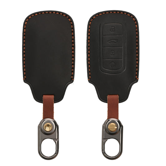 kwmobile Leder Autoschlüssel Hülle kompatibel mit Chery Omoda C5 / Jaecoo 7 / Tiggo 7 Pro 8 Pro / Arrizo 5 Schlüsselhülle - Schlüssel Tasche Schwarz Schwarz