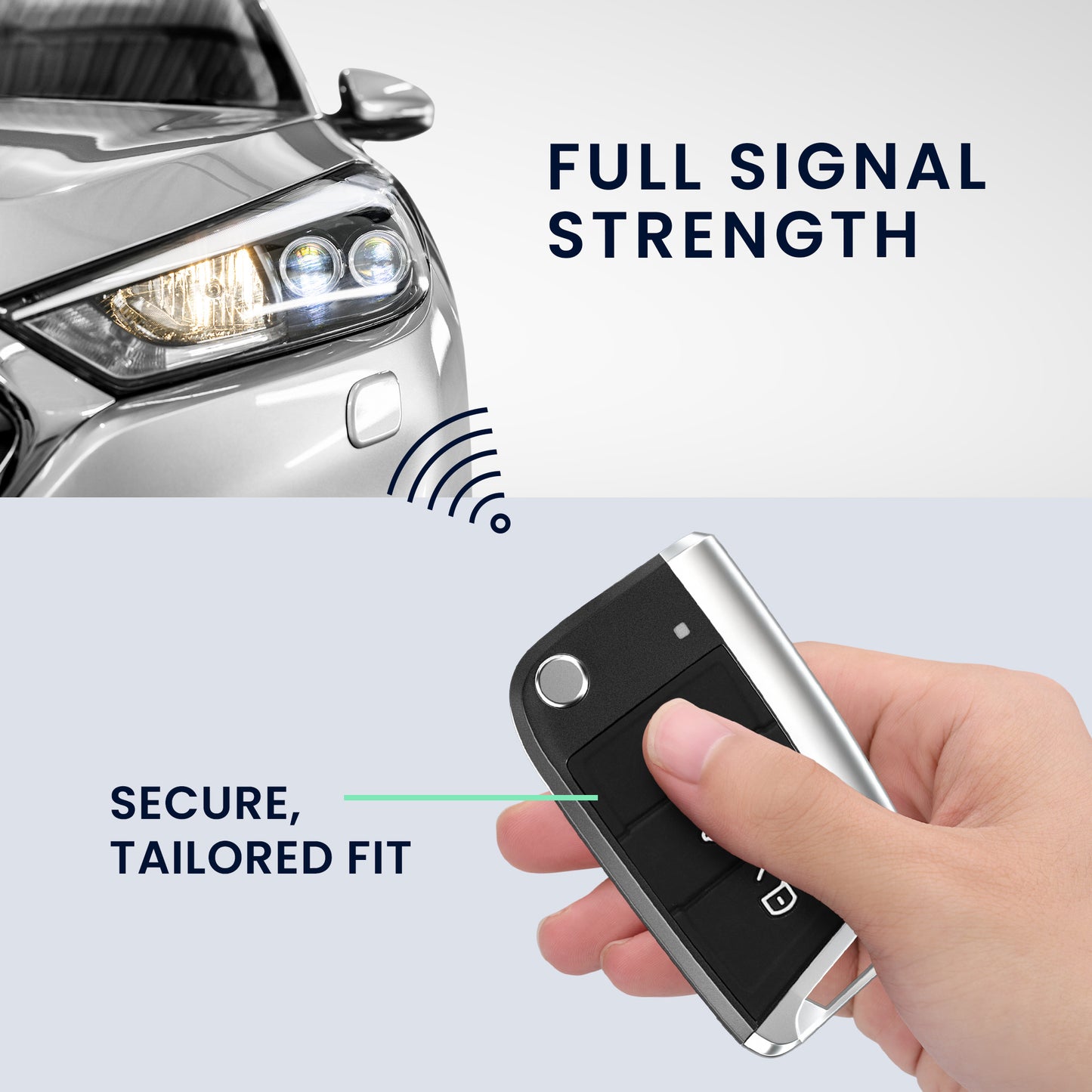 kwmobile Autoschlüssel Ersatztasten für VW Golf 7 MK7 3-Tasten Autoschlüssel Tastenfeld - Tastenfeld für Auto Schlüssel Tasten - Schwarz Weiß Schwarz  [dsg01]