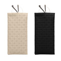 kwmobile 2x Brillenetui weich aus PU-Leder - Sonnenbrillen Etui Set - Brillentasche für Sonnenbrille und Lesebrille - weiche Brillenhülle mit Druckverschluss - Schwarz Beige Schwarz