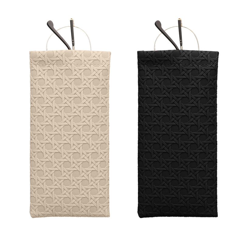 kwmobile 2x Brillenetui weich aus PU-Leder - Sonnenbrillen Etui Set - Brillentasche für Sonnenbrille und Lesebrille - weiche Brillenhülle mit Druckverschluss - Schwarz Beige Schwarz