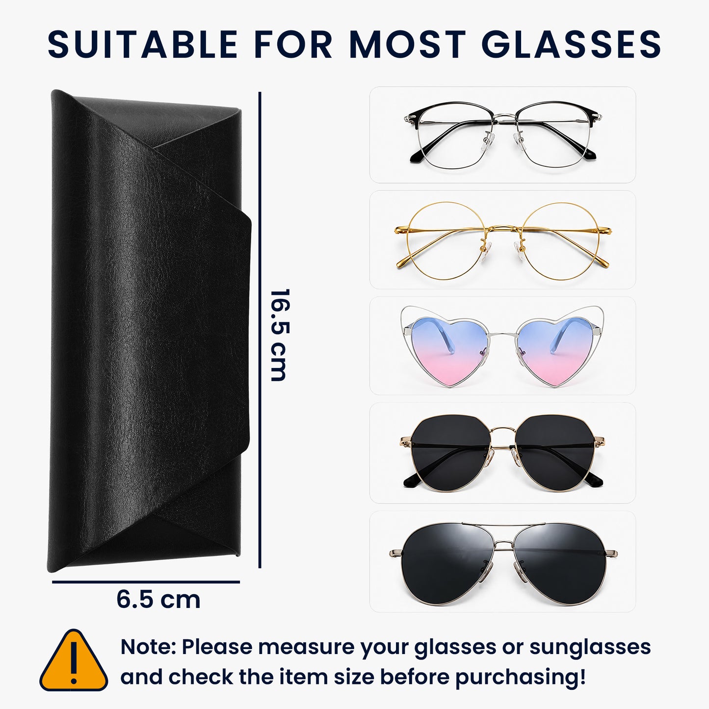 kwmobile Brillenetui Hardcase aus PU Leder - Brillenhülle mit weichem Innenfutter und Magnetverschluss - Brillen Etui für Damen und Herren - Glasses Case - Schwarz Schwarz