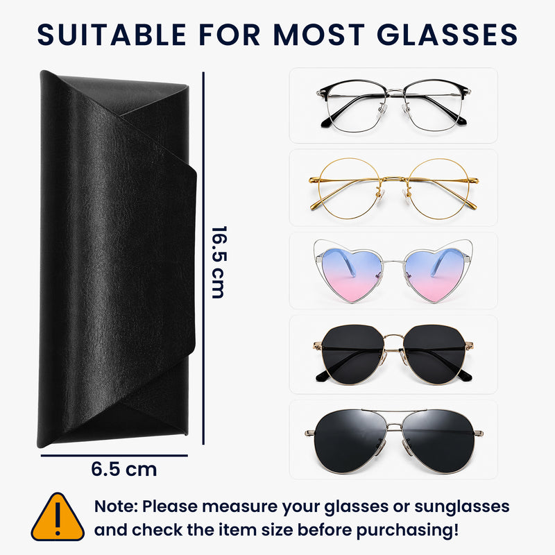kwmobile Brillenetui Hardcase aus PU Leder - Brillenhülle mit weichem Innenfutter und Magnetverschluss - Brillen Etui für Damen und Herren - Glasses Case - Schwarz Schwarz