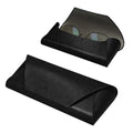 kwmobile Brillenetui Hardcase aus PU Leder - Brillenhülle mit weichem Innenfutter und Magnetverschluss - Brillen Etui für Damen und Herren - Glasses Case - Schwarz Schwarz