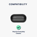 kwmobile Schutzhülle für Raycon Everyday Classic Hülle - TPU Silikon Case für Kopfhörer Ladecase - stoßfestes Cover mit Karabiner - Schwarz Schwarz
