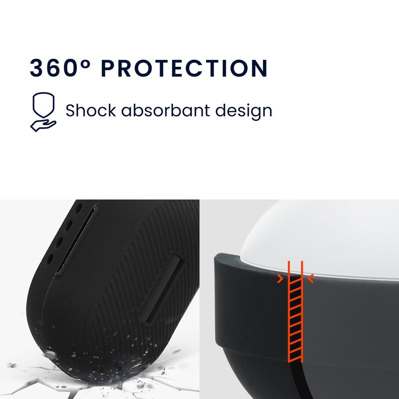 kwmobile Schutzhülle für Raycon Everyday Classic Hülle - TPU Silikon Case für Kopfhörer Ladecase - stoßfestes Cover mit Karabiner - Schwarz Schwarz
