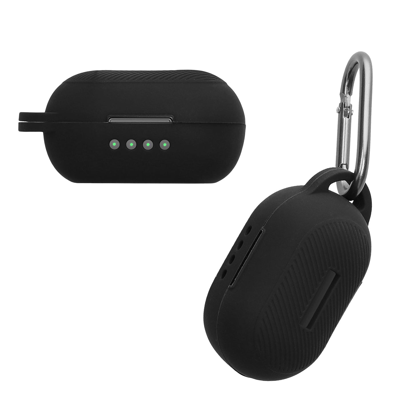 kwmobile Schutzhülle für Raycon Everyday Classic Hülle - TPU Silikon Case für Kopfhörer Ladecase - stoßfestes Cover mit Karabiner - Schwarz Schwarz