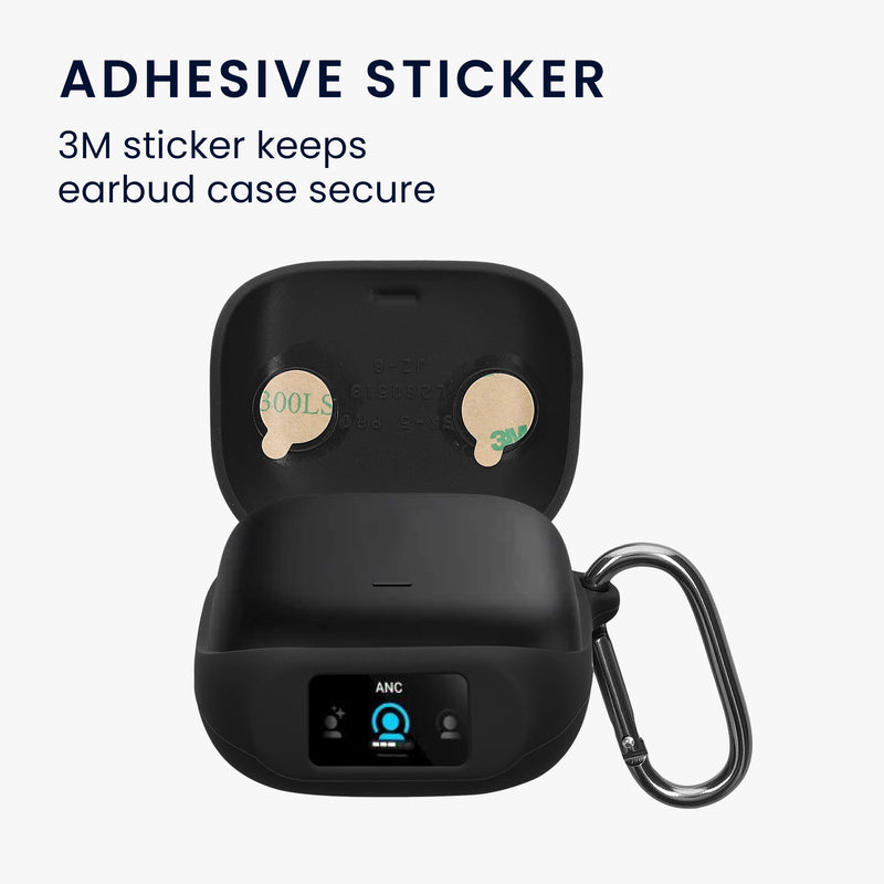 kwmobile Schutzhülle für Anker Soundcore Liberty 5 Pro Hülle - TPU Silikon Case für Kopfhörer Ladecase - stoßfestes Cover mit Karabiner - Schwarz Schwarz