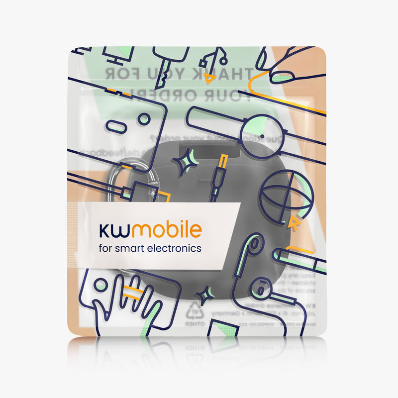 kwmobile Schutzhülle für Anker Soundcore Liberty 5 Pro Hülle - TPU Silikon Case für Kopfhörer Ladecase - stoßfestes Cover mit Karabiner - Schwarz Schwarz