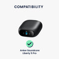 kwmobile Schutzhülle für Anker Soundcore Liberty 5 Pro Hülle - TPU Silikon Case für Kopfhörer Ladecase - stoßfestes Cover mit Karabiner - Schwarz Schwarz