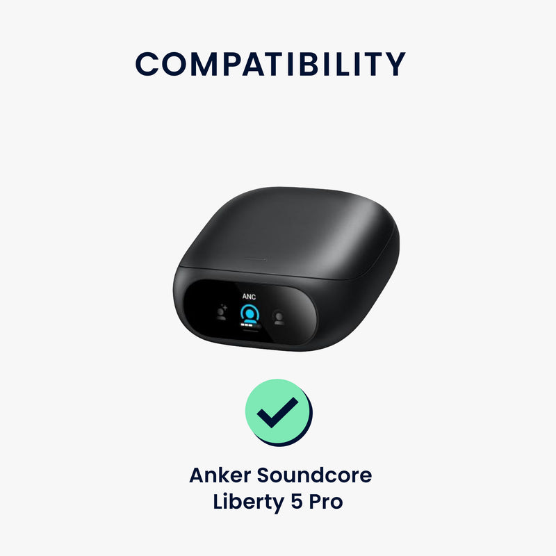 kwmobile Schutzhülle für Anker Soundcore Liberty 5 Pro Hülle - TPU Silikon Case für Kopfhörer Ladecase - stoßfestes Cover mit Karabiner - Schwarz Schwarz