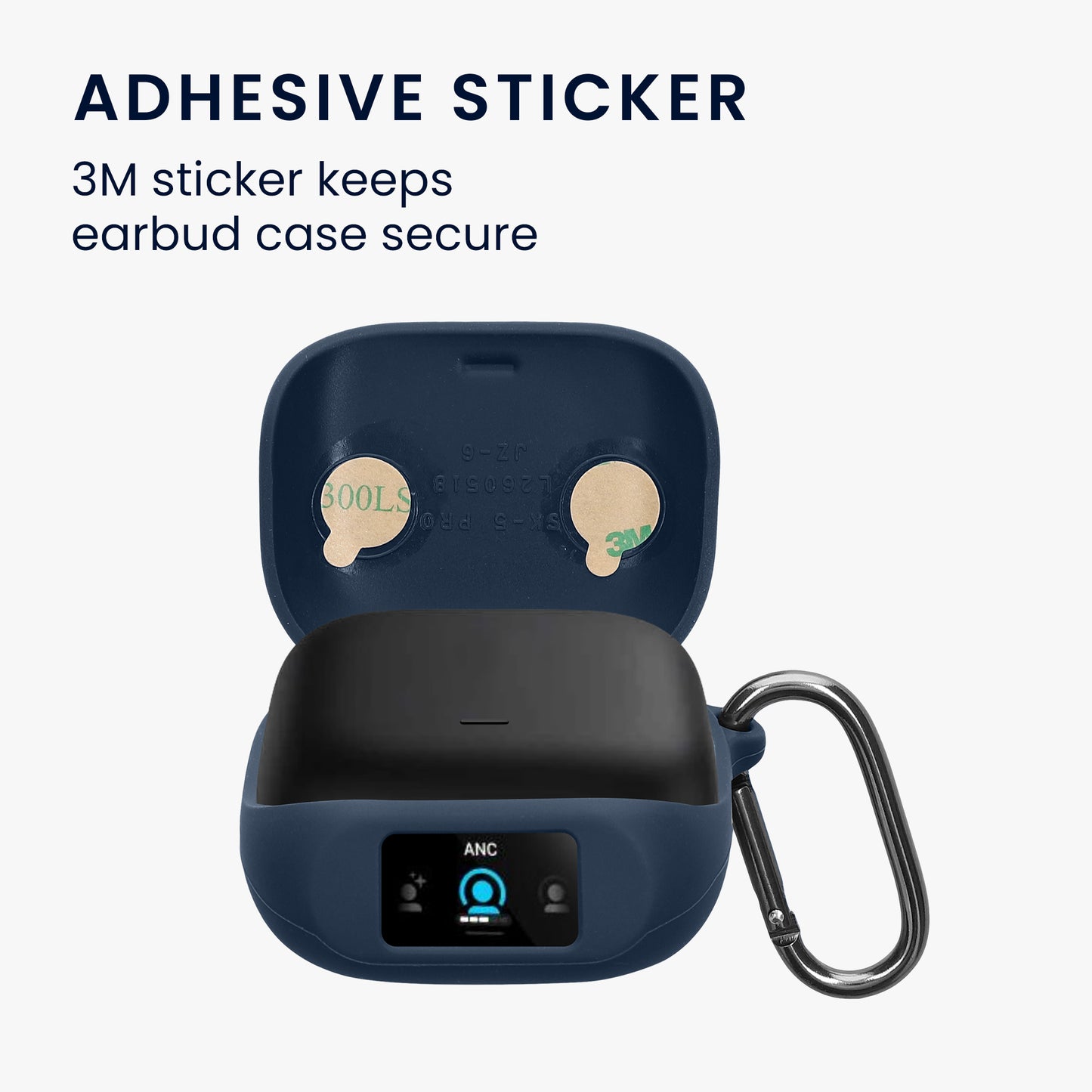 kwmobile Schutzhülle für Anker Soundcore Liberty 5 Pro Hülle - TPU Silikon Case für Kopfhörer Ladecase - stoßfestes Cover mit Karabiner - Dunkelblau Dunkelblau