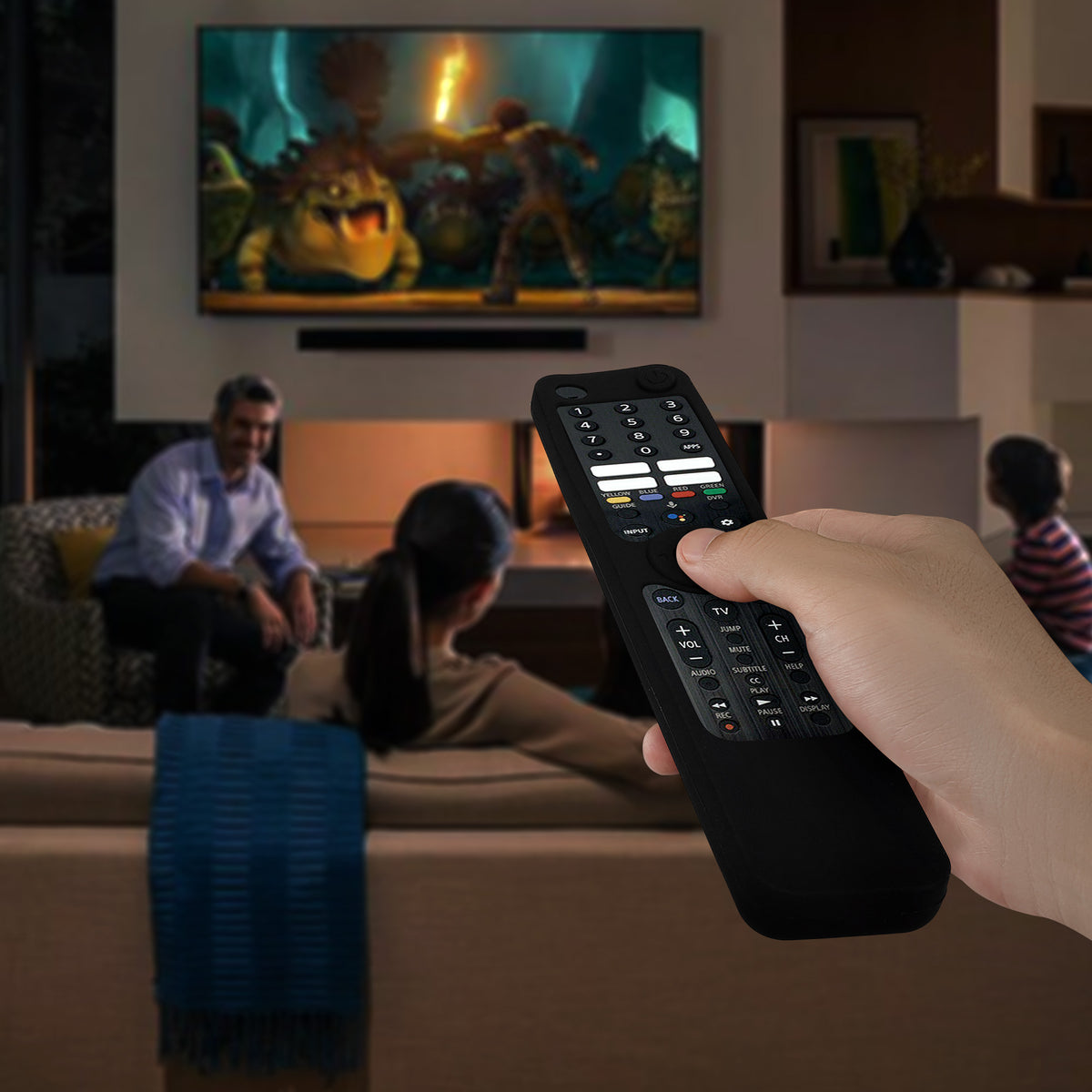 kwmobile Hülle Fernbedienung kompatibel mit Sony RMF TX520U / TX520P / TX600C / TX600U / TX621P / TX621E Hülle - Silikon Case für TV Zubehör in Schwarz Schwarz