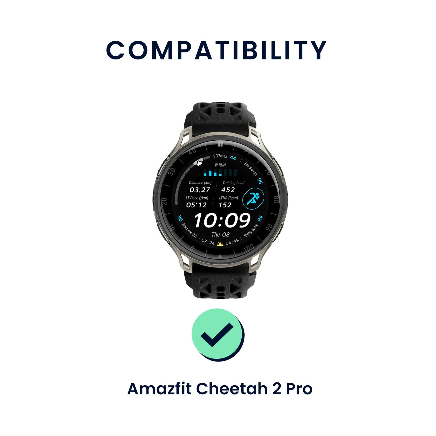 kwmobile 2x Uhrenarmband für Amazfit Cheetah 2 Pro Armband - Fitnesstracker Band Set aus TPU Silikon - Ersatzarmband Smartwatch - Schwarz Dunkelblau Schwarz  [dsg01]