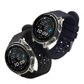kwmobile 2x Uhrenarmband für Amazfit Cheetah 2 Pro Armband - Fitnesstracker Band Set aus TPU Silikon - Ersatzarmband Smartwatch - Schwarz Dunkelblau Schwarz  [dsg01]