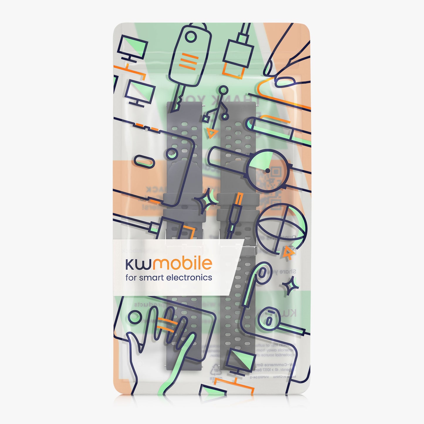 kwmobile 2x Uhrenarmband für Amazfit Cheetah 2 Pro Armband - Fitnesstracker Band Set aus TPU Silikon - Ersatzarmband Smartwatch - Schwarz Dunkelblau Schwarz  [dsg01]