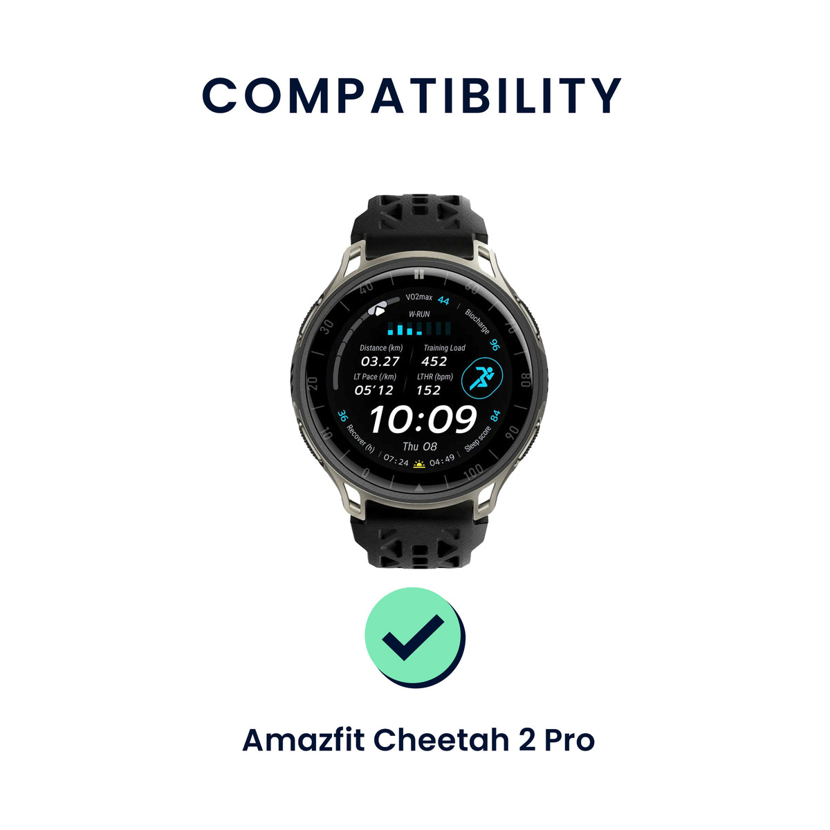 kwmobile 2x Uhrenarmband für Amazfit Cheetah 2 Pro Armband - Fitnesstracker Band Set aus TPU Silikon - Ersatzarmband Smartwatch - Orange Schwarz Orange  [dsg02]