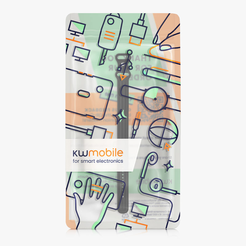 kwmobile Silikon Uhrenarmband für Google Fitbit Air Armband - Ersatzarmband für Fitnesstracker - Wechselarmband Smartwatch - Schwarz Schwarz