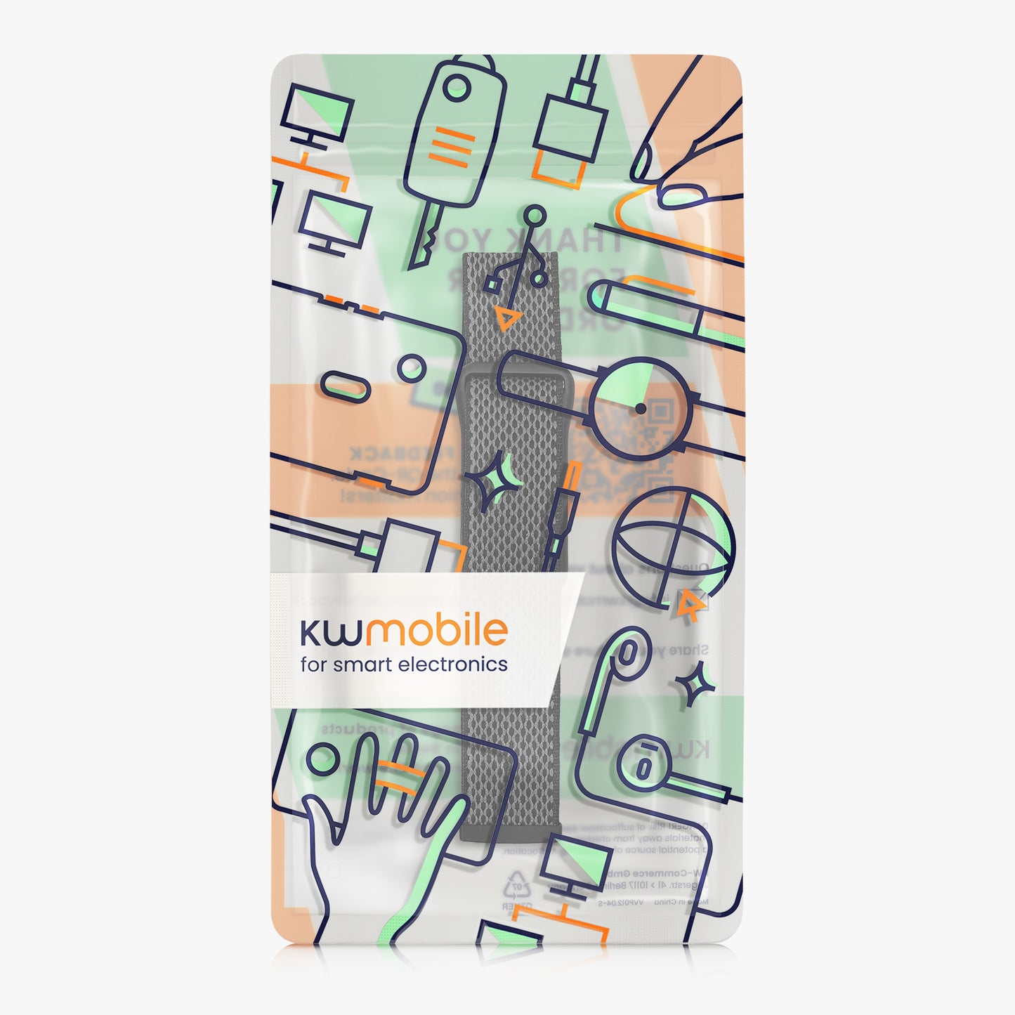 kwmobile Armband kompatibel mit Google Fitbit Air - Nylon Fitnesstracker Sportarmband Band in Schwarz - Innenmaße von Schwarz