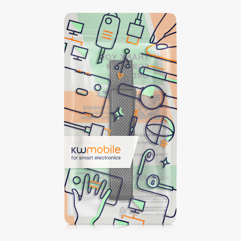 kwmobile Armband kompatibel mit Google Fitbit Air - Nylon Fitnesstracker Sportarmband Band in Schwarz - Innenmaße von Schwarz