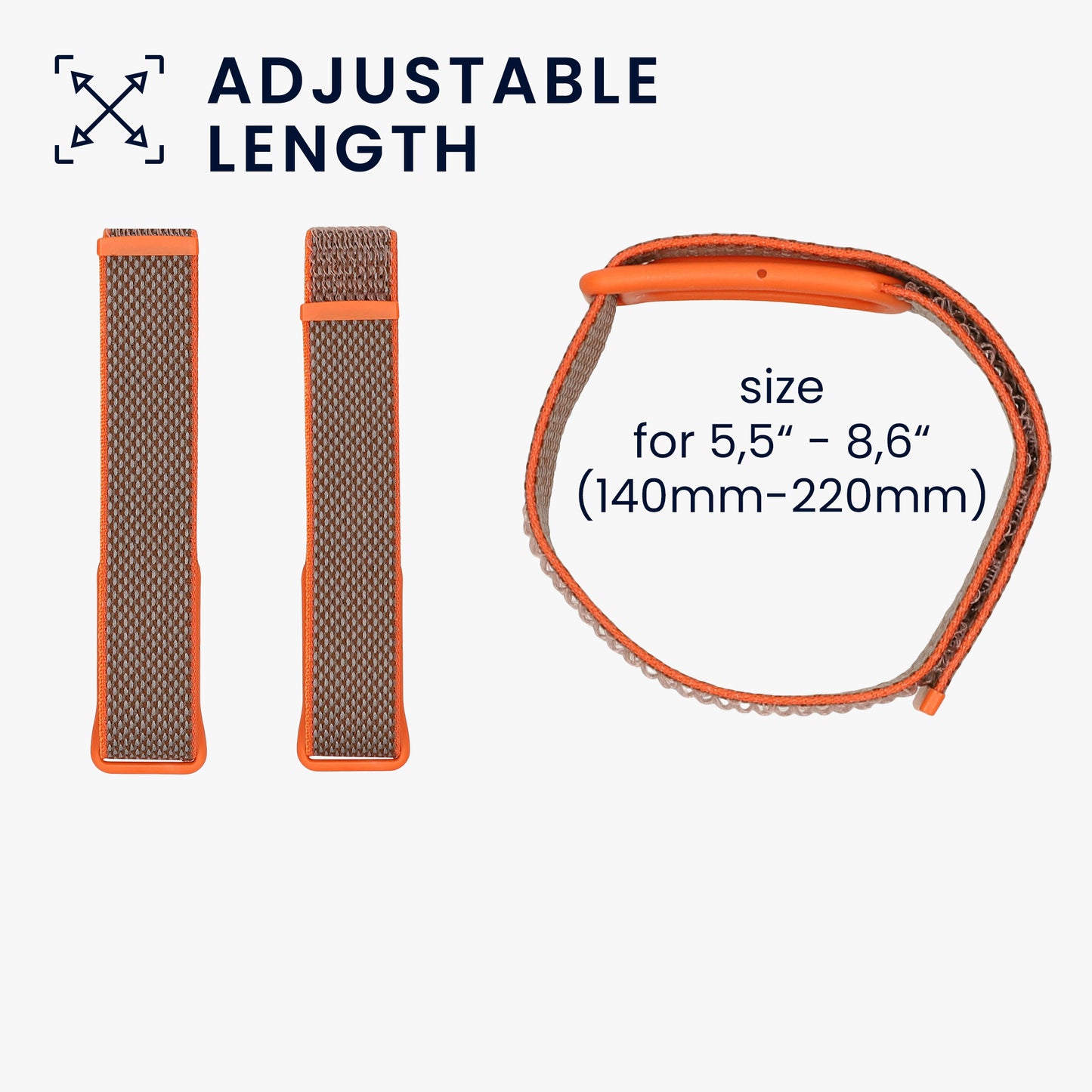 kwmobile Armband kompatibel mit Google Fitbit Air - Nylon Fitnesstracker Sportarmband Band in Braun Orange - Innenmaße von Braun