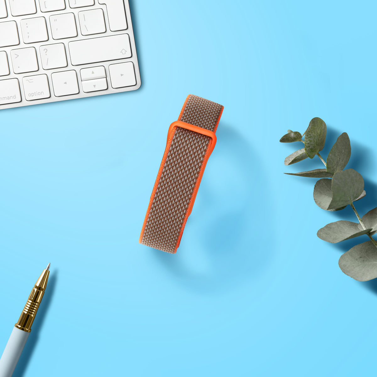 kwmobile Armband kompatibel mit Google Fitbit Air - Nylon Fitnesstracker Sportarmband Band in Braun Orange - Innenmaße von Braun