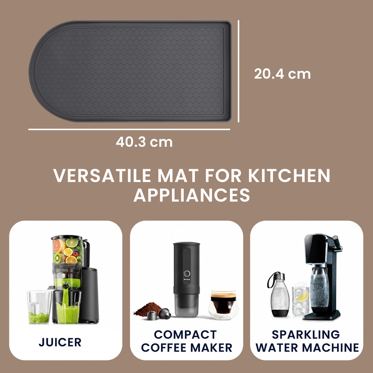 kwmobile Silikon Kaffeematte für Nespresso Krups Essenza Mini/DeLonghi/Ninja/Gevi/Keurig – Silikon-Unterlage für Kaffeemaschine und Siebträger – Barista Matte – Grau Grau