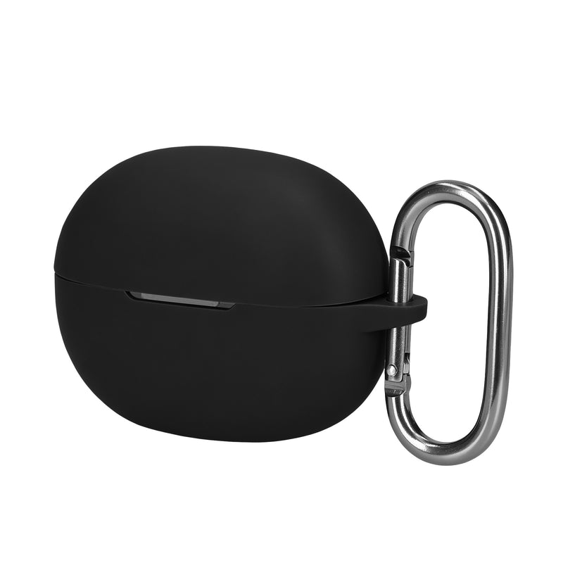 kwmobile Schutzhülle für Shokz OpenDots Air E210 Hülle - TPU Silikon Case für Kopfhörer Ladecase - stoßfestes Cover mit Karabiner - Schwarz Schwarz