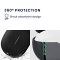 kwmobile Schutzhülle für Shokz OpenDots Air E210 Hülle - TPU Silikon Case für Kopfhörer Ladecase - stoßfestes Cover mit Karabiner - Schwarz Schwarz