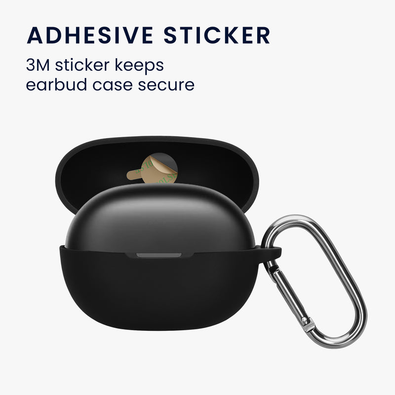 kwmobile Schutzhülle für Shokz OpenDots Air E210 Hülle - TPU Silikon Case für Kopfhörer Ladecase - stoßfestes Cover mit Karabiner - Schwarz Schwarz
