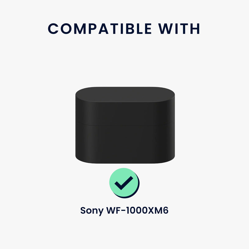 kwmobile Silikon Halteband für Sony WF-1000XM6 Halterung Jogging - in-Ear Headphones Band Strap - Kopfhörer Zubehör - Weiß Schwarz Weiß
