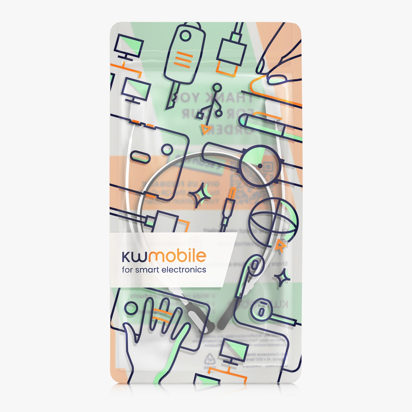 kwmobile Silikon Halteband für Sony WF-1000XM6 Halterung Jogging - in-Ear Headphones Band Strap - Kopfhörer Zubehör - Weiß Schwarz Weiß