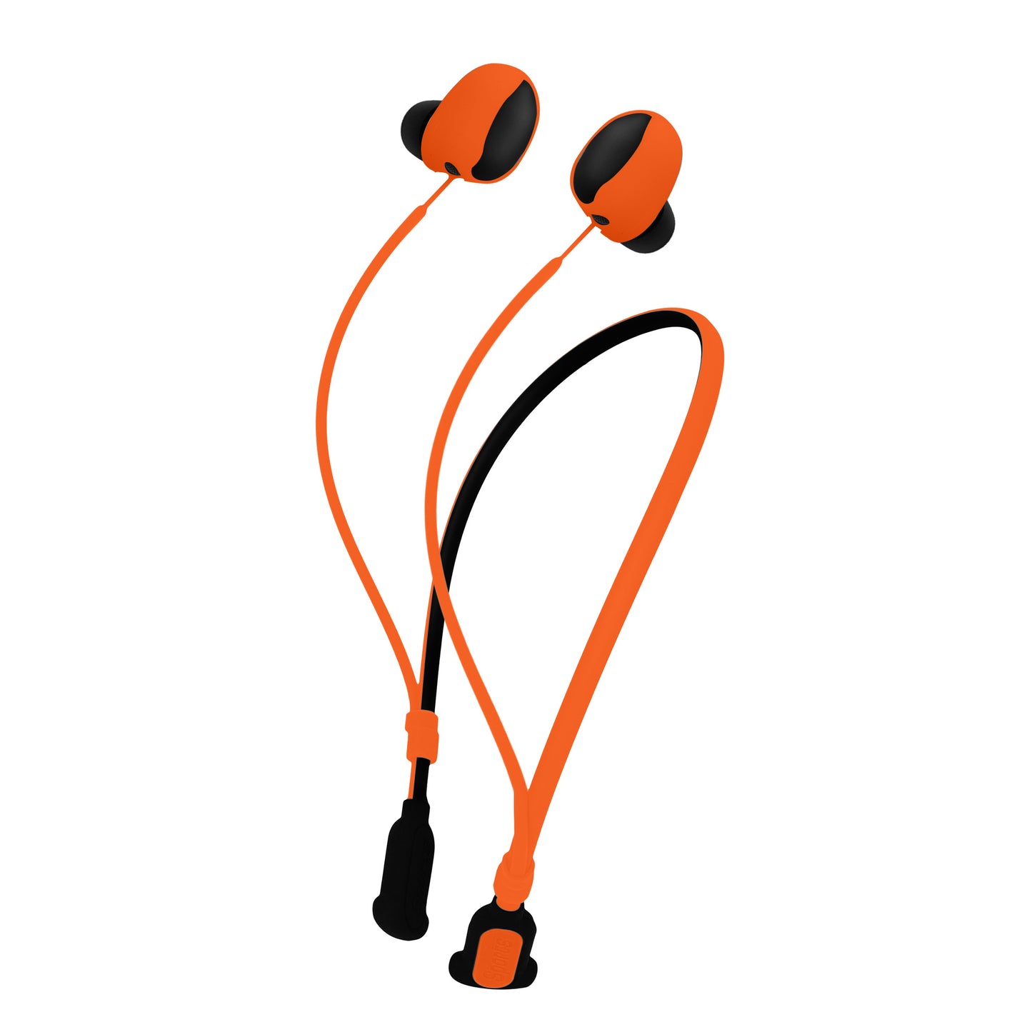 kwmobile Silikon Halteband für Sony WF-1000XM6 Halterung Jogging - in-Ear Headphones Band Strap - Kopfhörer Zubehör - Schwarz Orange Schwarz