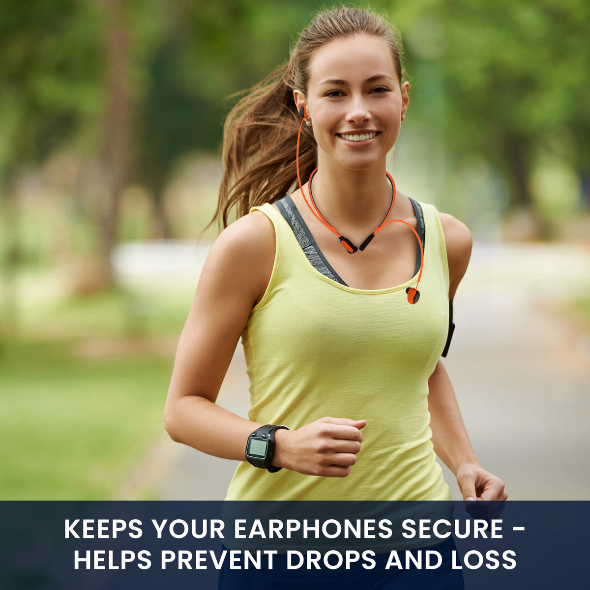 kwmobile Silikon Halteband für Sony WF-1000XM6 Halterung Jogging - in-Ear Headphones Band Strap - Kopfhörer Zubehör - Schwarz Orange Schwarz