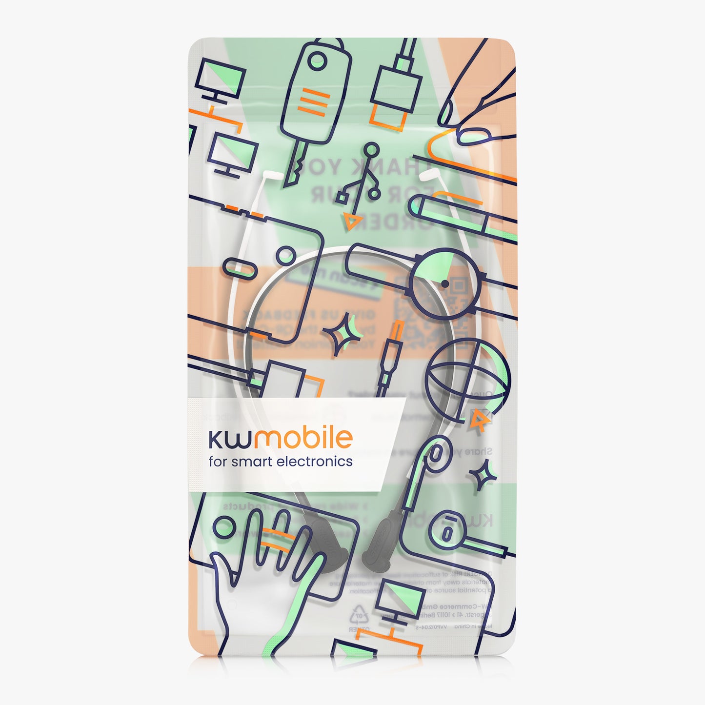 kwmobile Silikon Halteband für Samsung Galaxy Buds 4 / Galaxy Buds 4 Pro Halterung Jogging - in-Ear Headphones Band Strap - Kopfhörer Zubehör - Weiß Schwarz Weiß