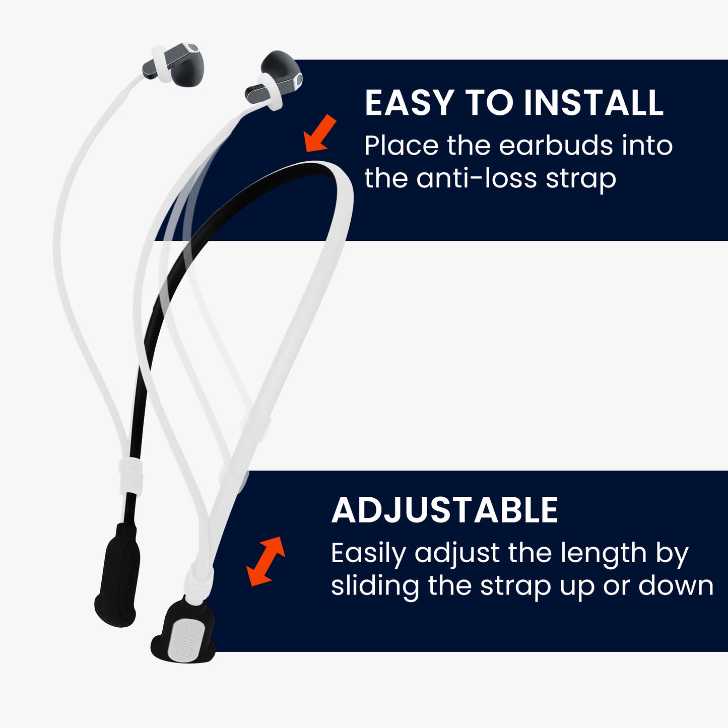 kwmobile Silikon Halteband für Samsung Galaxy Buds 4 / Galaxy Buds 4 Pro Halterung Jogging - in-Ear Headphones Band Strap - Kopfhörer Zubehör - Weiß Schwarz Weiß